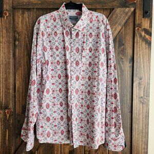 Modern English Mosaic Pattern Stretch Dress Shirt XXL 18.5